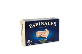 Image of the front of a package of Espinaler White Tuna in Olive Oil