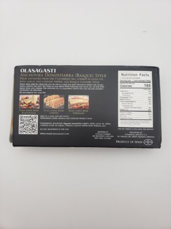 Image of olasagasti basque anchovies back label