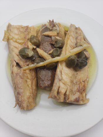 Image of Patagonia lemon caper mackerel on plate