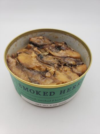 Image of wildfish cannery smoked herring open tin