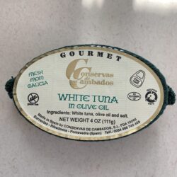 Image of the front of a package of Conservas de Cambados White Tuna in Olive Oil