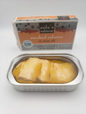 Image of Coles smoked salmon opened tin