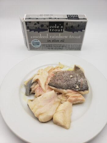 Image of Cole's smoked rainbow trout on a plate