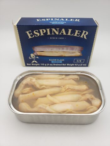 Image of Espinaler razor clams 5/8 opened tin