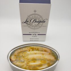 Image of La Brujula razor clams opened tin
