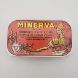 Image of Minerva sardines in hot tomato sauce tin