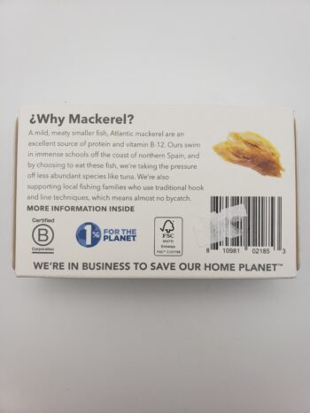 Image of Patagonia smoked mackerel back label