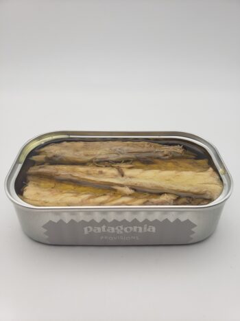 Image of Patagonia smoked mackerel open tin