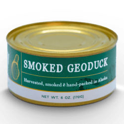 Image of a can of Smoked Geoduck from Wildfish Cannery
