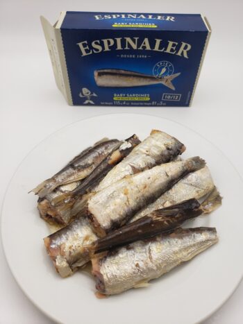 Image of Espinaler baby sardines in spicy olive oil on plate