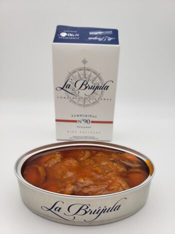 Image of La Brujula Scallops with sauce no90 open tin