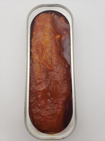 Image of les mouettes d'arvour mackerel in catalan sauce open tin