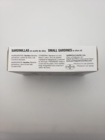 Image of Yurrita sardinillas side label nutritional information