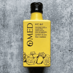 Image of a bottle of O-MED Yuzu Vinegar