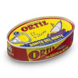 Image of an oval tin of Ortiz Bonito del Norte in Olive Oil
