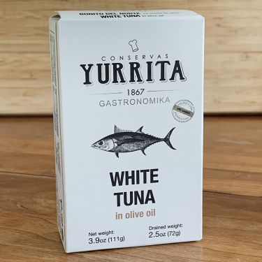 Image of the front of a package of Yurrita White Tuna in Olive Oil