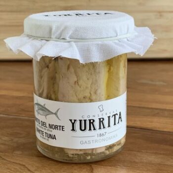 Image of the front of a jar of Yurrita White Tuna in Olive Oil