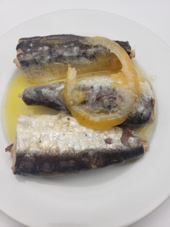 Image of Jose Gourmet sardines with lemon and olive oil on plate