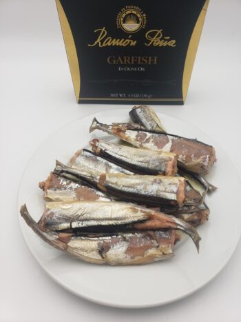 Image of Ramon Pena garfish on plate with package