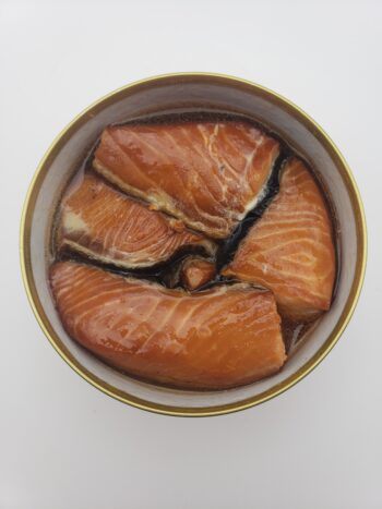 Image of Wildfish Cannery king salmon open tin