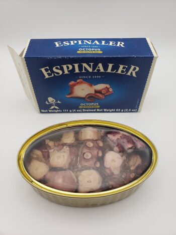 Image of Espinaler octopus in olive oil opened tin