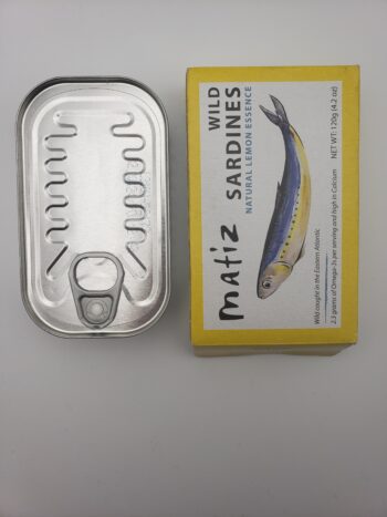 Image of Matiz sardines with lemon tin out of box