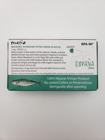 Image of Matiz wild mackerel back on box