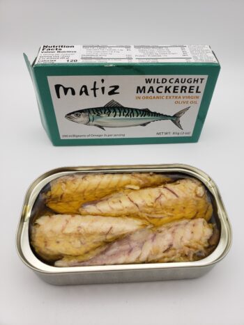 Image of Matiz wild mackerel open tin