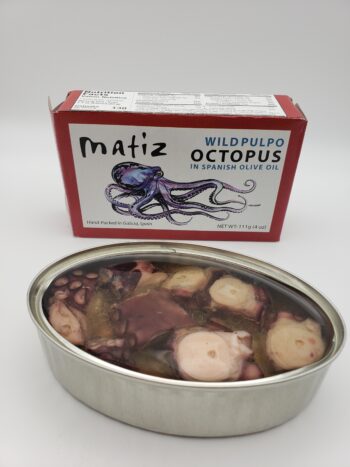 Image of Matiz wild octopus in olive oil open tin