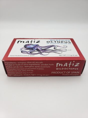 Image of Matiz wild octopus in olive oil side of box