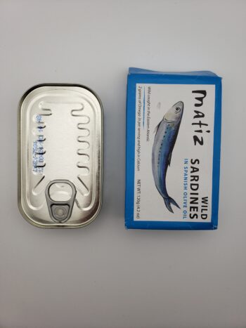 Image of Matiz sardines with spanish olive oil tin out of box