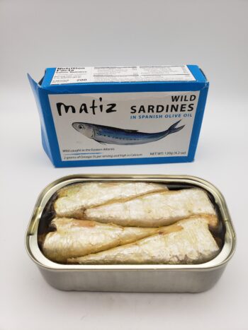 Image of Matiz sardines with spanish olive oil opened tin