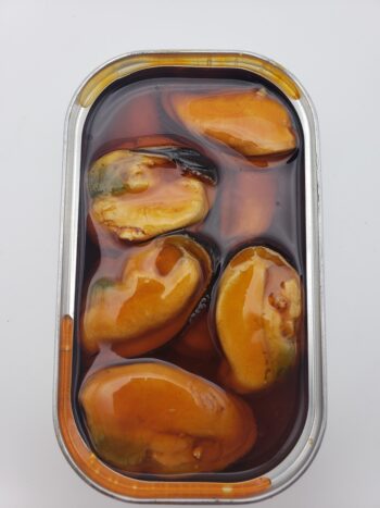 Image of Jose Gourmet mussels in escabeche open tin