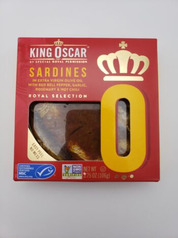 Image of King Oscar royal sardines with red bell pepper