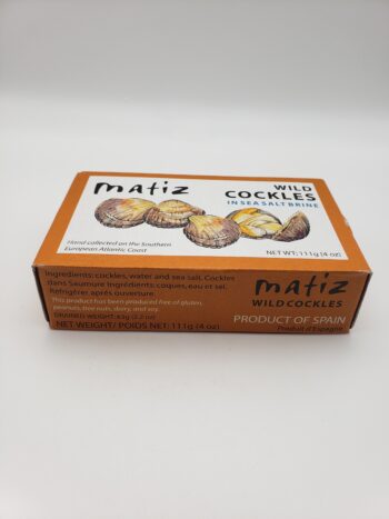 Image of Matiz cockles in sea salt brine side of box
