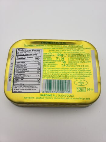 Image of Pollastrini in olive oil back label