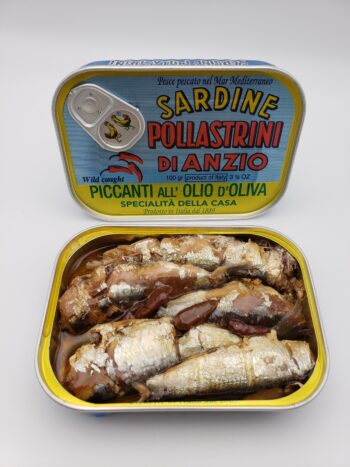 Image of Pollastrini di Anzio Spiced Sardines open tin