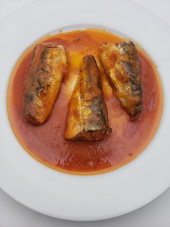 Image of Porthos sardines in hot tomato sauce on plate