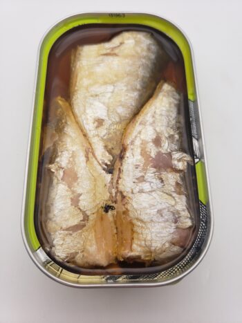 Image of Porthos sardines in hot vegetable oil open tin