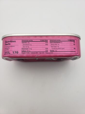 Image of Porthos sardines in tomato sauce label with nutritional information