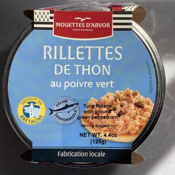 Image of the top of a package of Le Mouettes d'Arvor Tuna Rillettes with Green Peppercorn
