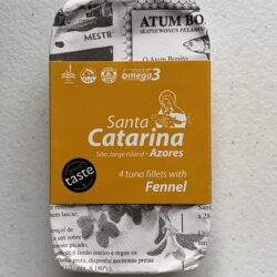 Image of the front of a package of Santa Catarina Tuna Fillets in Olive Oil and Fennel