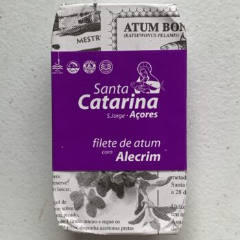 Image of the front of a package of Santa Catarina Tuna Fillets in Olive Oil and Rosemary