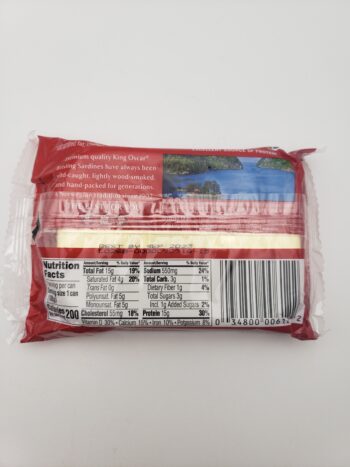 Image of King Oscar sprats in zesty tomato sauce back label