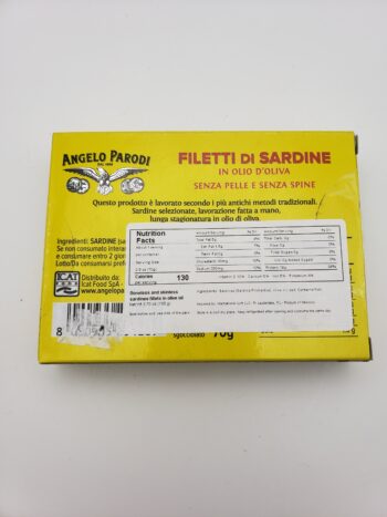 Image of Angelo Parodi filetti di sardine back of box