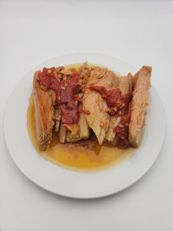 Image of Coles tuna with red peppers on plate