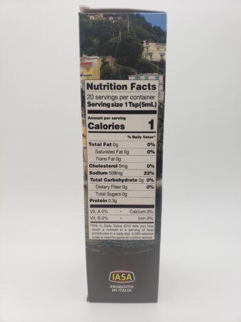 Image of the nutritional label of Iasa anchovy extract