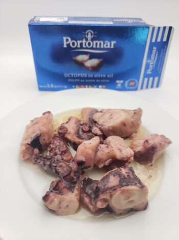 Image of Portomar octopus in olive oil on a plate