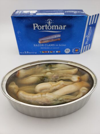 Portomar Razor Clams 4/6 open tin