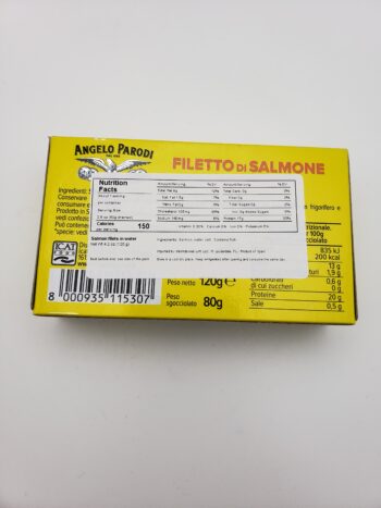 Image of Angelo Parodi Salmon back of box label